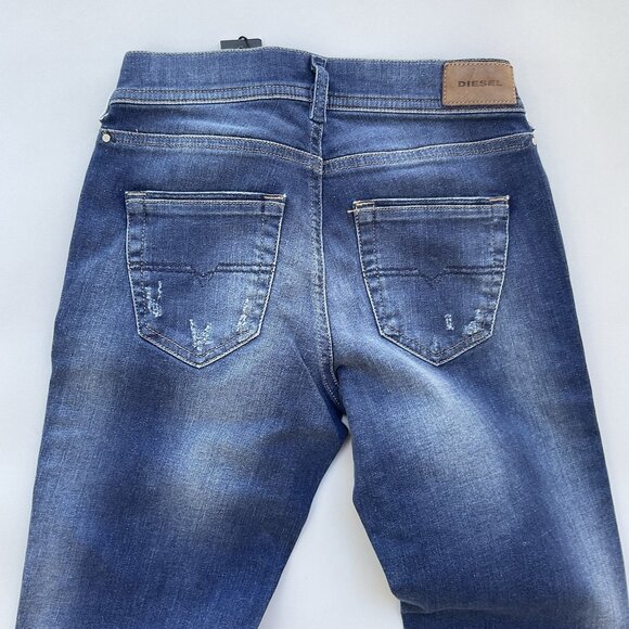 $198 Diesel Women’s Lowleeh Slim Bootcut Jeans Low Waist Blue 084KY Size 28 - Picture 12 of 13